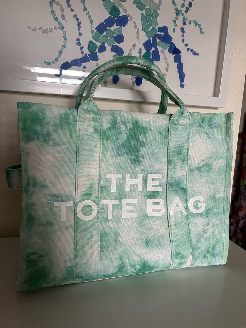 Tie-dye the tote bag with shoulder/Crossbody strap